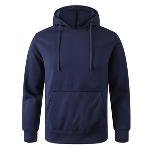 Men's Black Hooded Sweatshirt Regular Fit Cotton French Terry Casual Pullover with Front Pocket Autumn Wear - Product Image 2
