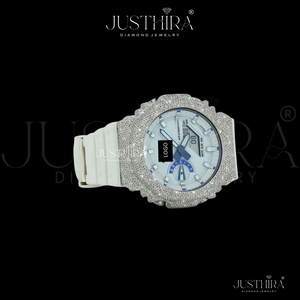 Montre de luxe à lunette argentée pour homme ou femme, montre G-Shock avec diamants Moissanite VVS de qualité supérieure, au meilleur prix d'usine - Product Image 3