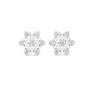 Luxury <b>Silver</b> Star Diamond <b>Stud</b> Earrings Womens Fine Jewelry - Product Image 1