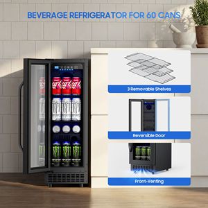 Mini Frigorifero per Bevande da 2 Piedi Cubici, Refrigeratore per Vino e Bevande da 60 Lattine - Product Image 6