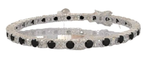 สร้อยข้อมือเพชรโมอิสสีขาวและสีดำ925กำไลข้อมือเพชรสีเงินสเตอร์ลิงและเครื่องประดับเพชรอื่นๆ - Product Image 2