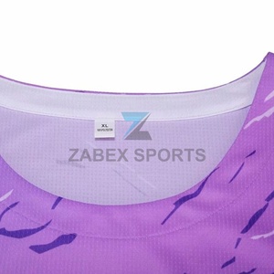 Ensemble de maillots de basket-ball sublimés personnalisés pour hommes, sans manches, respirant, vêtements de sport, imprimé dégradé violet, toutes saisons - Product Image 4