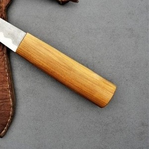 Cuchillo Medieval Forjado a Mano Personalizado con Hoja de Acero al Carbono de 3 mm de Grosor, Punta de Clip y Borde Recto, con Funda de Cuero, 7 Pulgadas de Largo - Product Image 5