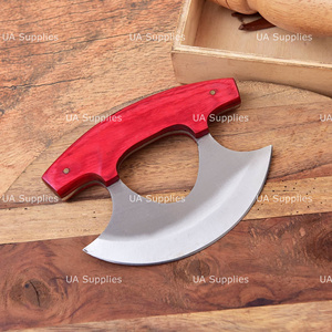 Couteau Ulu d'Alaska en acier inoxydable de qualité supérieure, lame incurvée, écologique, ambidextre, finition hautement polie, gravure personnalisée disponible - Product Image 5