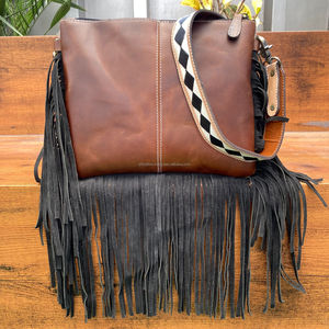 Brand New Designer Luxury Classic Manufacturer Checkered Fringe Handbags Custom Logo Cowhide Leather Shoulder Bag for Women's - Product Image 5