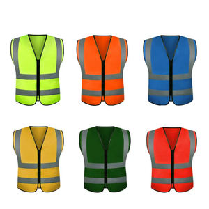 Gilet réfléchissant NESTA SPORTS jaune haute visibilité et vert citron avec poches, gilet de sécurité réfléchissant pour travaux de chantier - Product Image 6
