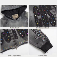 Survêtement personnalisé avec broderie en strass |   Style streetwear avec impression effet soleil |   Tenue unisexe tendance