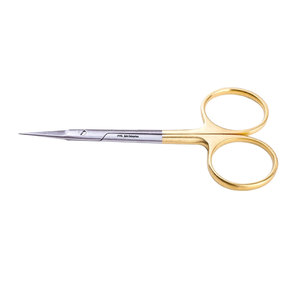 Tijeras Quirúrgicas para Iris, Instrumento de Corte Manual Profesional de Precisión con Mango Dorado, Certificado CE, Reutilizables, de Acero Inoxidable - Product Image 4