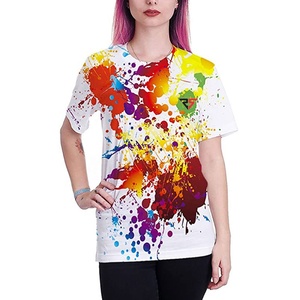 La mejor calidad, diseño famoso, tinte de otoño, lejía, camiseta de sublimación para mujer, logotipo personalizado hecho en Pakistán - Product Image 1