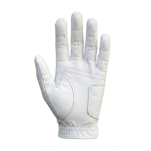 Injae <b>White</b> Genuine Leather Golf <b>Glove</b> Right Hand Breathable Hook And Loop Closure Unisex Sport Wear OEM ODM Factory Low MOQ - Product Image 2