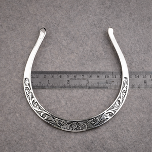 Wholesale Stainless Steel Engraved Hasli <b>Choker</b> Necklace for Women <b>Silver</b> Western Floral Torque Collar Necklace Fashion Jewelry - Product Image 5