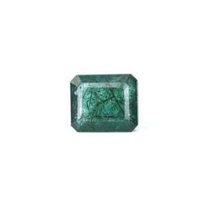 Lab-Created Zambian Emerald 6.3 Carat Faceted Loose Gemstone 12mm for Fine Jewelry - Product Image 1