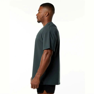 T-shirts en coton 100% de haute qualité, design décontracté, écologiques, respirants, séchage rapide, logo sur le devant, col rond, jersey tricoté, teinture unie - Product Image 5