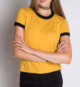 Top Corto de Punto de Alta Calidad, Transpirable, Ecológico, Antiencogimiento, Camiseta Informal de Verano para Mujer, Estilo Liso - Product Image 2
