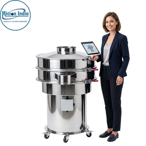 Machine de tamisage vibratoire numérique automatique industrielle en acier inoxydable Micron India avec PLC pour le criblage, la filtration et le classement des poudres et du papier - Product Image 5