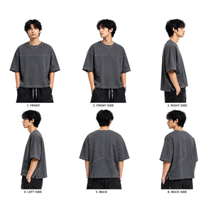 T-shirts amples en coton premium pour hommes, coupe décontractée, manches courtes, style streetwear, personnalisables, OEM, ODM, marque privée, fournisseur en gros - Product Image 6