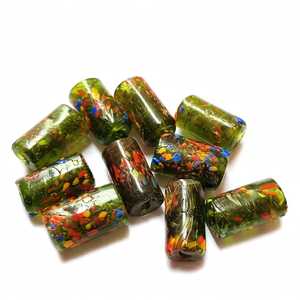 Cuentas de Vidrio Java Bicónicas al por Mayor, Hilos de Cuentas Azules, Verdes y Turquesas, Cuentas Africanas de Comercio, Cuentas Pequeñas Vintage para Collares y Pulseras - Product Image 2
