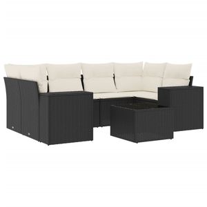 Conjunto de Sofás Modulares Grandes de Ratán PE Negro para Jardín, Muebles Modulares Elegantes para Exteriores - Product Image 2
