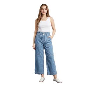 Jean large pour femme, taille haute, extensible, ourlet brut, en denim Zimba Platinum, avec un design premium et une qualité supérieure. - Product Image 5