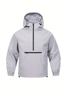 New Design Rain <b>Jacket</b> Windbreaker High Quality <b>Men</b> Sport Wind Breaker Spring <b>Jackets</b> For <b>Men</b> <b>Half</b>-<b>Zip</b> Solid Color Casual Wear - Product Image 1