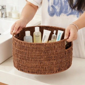 Set of 3 Round Seagrass <b>Baskets</b> with Convenient Handles Handmade <b>Storage</b> <b>Basket</b> Wholesale eco-friendly Made in Vietnam - Product Image 6