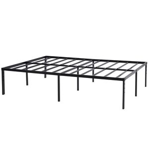 Struttura Letto in Ferro Semplice e Base 208,2 x 198 x 45,7 cm, Letto in Metallo Nero Altezza 46 cm per Hotel, Scuola, Camera da Letto, Appartamento, Soggiorno - Product Image 3