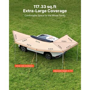 Tenda per Camion da 117 Piedi Quadrati con Veranda a 270 Gradi e Luci LED, Impermeabile UV50+, Tenda Laterale per Veicoli per Tutte le Condizioni Meteo - Product Image 3