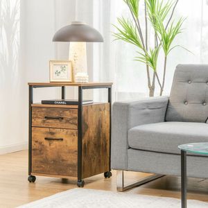 Mobiletto Portadocumenti a Scaffale Aperto con 2 Cassetti e Supporto per Stampante per Formato Letter - Product Image 2