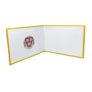 Yellow Silk Certificate Holder <b>A4</b> | Custom Logo Diploma & Document <b>Folder</b> | Wholesale, Made in Thailand - Product Image 3