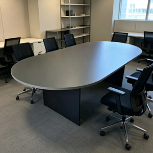 Oval Durable Conference <b>Table</b> MDF Contemporary <b>Office</b> Furniture Model V-GO 18/24 for Boardroom Commercial Use Metal Legs 12 - Product Image 1