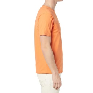 เสื้อยืดคอกลมแขนสั้นสีส้มสำหรับผู้ชาย ทรงปกติ สวมใส่สบาย ผลิตจากผ้าฝ้ายเจอร์ซีย์ถัก 100% สีพื้น พิมพ์ลายโลโก้ด้านหน้า ระบายอากาศได้ดี - Product Image 5