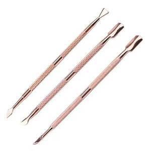 Dual-End Metal <b>Nail</b> Cuticle Pusher Tool Set Reusable Double Head Manicure Salon Grade - Product Image 3