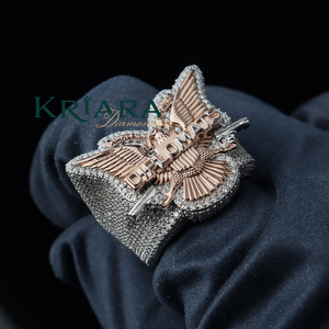 Anillo de Plata 925 para Hombre, Chapado en Oro Rosa de 18K, con Diamante Cultivado en Laboratorio, Estilo Hiphop, para Uso Diario - Product Image 1
