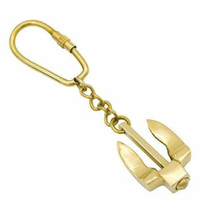 Porte-clés hélice de bateau nautique en laiton massif à 3 pales, finition or antique, au meilleur prix - Product Image 5