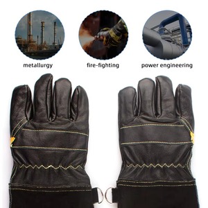 Guantes de Bombero de Cuero Vacuno de Alta Calidad, Resistentes al Calor, Impermeables y a Prueba de Fuego, para la Lucha Contra Incendios Forestales - Product Image 2
