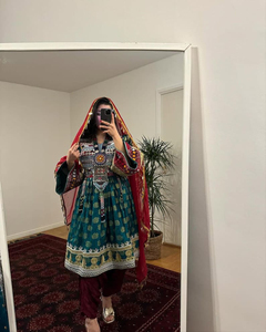 Robes pour femmes brodées sur mesure, vêtements afghans pashtun, vêtements balochis vintage, robe longue maxi de Kaboul, ensemble de robe respirante - Product Image 3