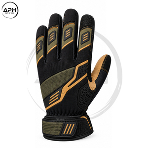 Gants d'assemblage classiques noir et blanc avec dos en tissu minimaliste et paume souple pour la manutention générale - Product Image 4