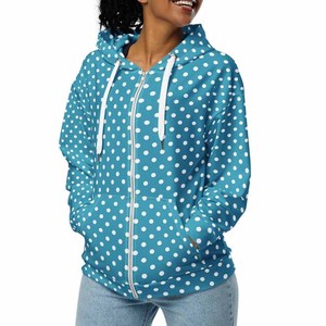Conjunto de Dos Piezas Personalizado con Estampado de Lunares, Sudadera con Capucha Extra Grande, Pantalones Anchos con Bolsillo Tipo Canguro, 100% Algodón, Secado Rápido, Transpirable, Casual - Product Image 4