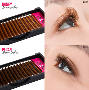 อุปกรณ์ต่อขนตาปลอม Charmlash ขายส่ง ถาดขนตาสีน้ำตาล ขนตาปลอมธรรมชาติ - Product Image 3