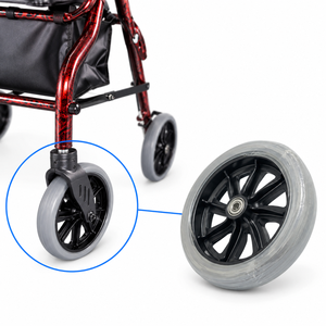 Roue de remplacement TPR de 8 pouces pour déambulateur NOVA V4206, avant et arrière, avec roulements et axe - 1 pièce - Product Image 2
