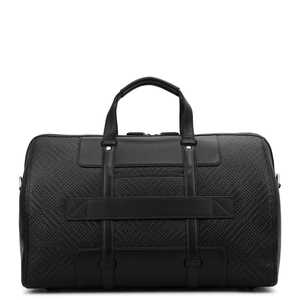 Sac de voyage week-end en cuir véritable de luxe avec logo personnalisé, motif tissé, pour homme - Product Image 4