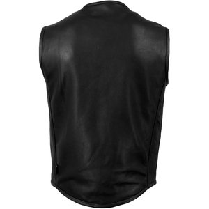 Chaleco de Motociclista de Cuero Genuino con Cuello en V Clásico para Hombre Samroz Sports, Transpirable, Anti-Pilling, Anti-Arrugas, de Secado Rápido - Product Image 2