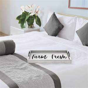 Bandeja Blanca de Diseño Más Vendida con Asas Negras de Hierro, Diseño Serigrafiado, Plato Decorativo Portátil, Bandeja Ecológica - Product Image 4