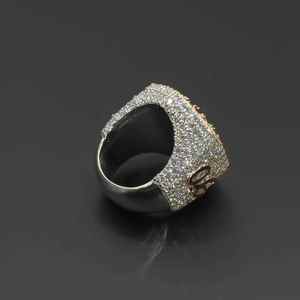 Bague de fiançailles personnalisée pour homme en argent 925 plaqué or rose, style hip-hop, avec moissanite VVS, motif flocon de neige, sertie de pierres, cadeau - Product Image 5