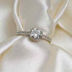 Natural Aquamarine Gemstone <b>Ring</b> in <b>925</b> Sterling <b>Silver</b> Luxury Wedding Jewelry for Women March Birthstone Gift - Product Image 2