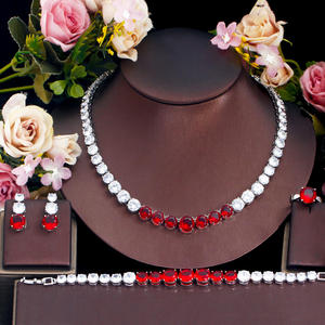Parure de bijoux de mariée en moissanite taille brillant certifiée, plaqué argent rhodié, alliage laiton-cuivre, collier et boucles d'oreilles pour femme - Product Image 5