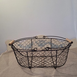 Black <b>Wire</b> <b>Basket</b> Fruit Harvesting <b>Basket</b> For Garden Produce Durable And Long Lasting Metal Construction Easy To Carry And Clean - Product Image 5