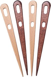 Large Handmade Simple Eco-Friendly Square Wooden Nalbinding Needle Two Eye Weaving Knitting Sewing Tapestry <b>Wool</b> Yarn <b>Craft</b> Tool - Product Image 3