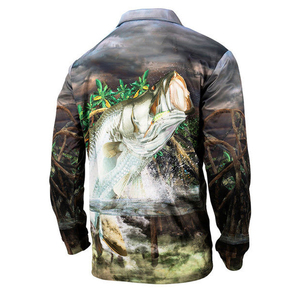 Camisetas Polo de Pesca Sublimadas Personalizadas al por Mayor, Camisetas de Pesca de Manga Larga, Camisetas Polo de Pesca con Protección UV de Poliéster - Product Image 5