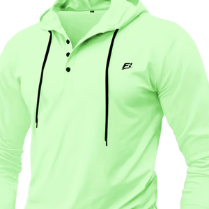 Men's Winter Outdoor Sports Hoodies Regular Fit Long Sleeve Drawstring Breathable Hooded Sweatshirts 100% Cotton Fleece OEM ODM - Product Image 2